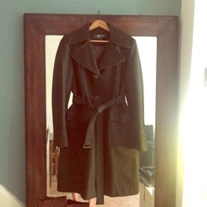 Dark olive green wool coat